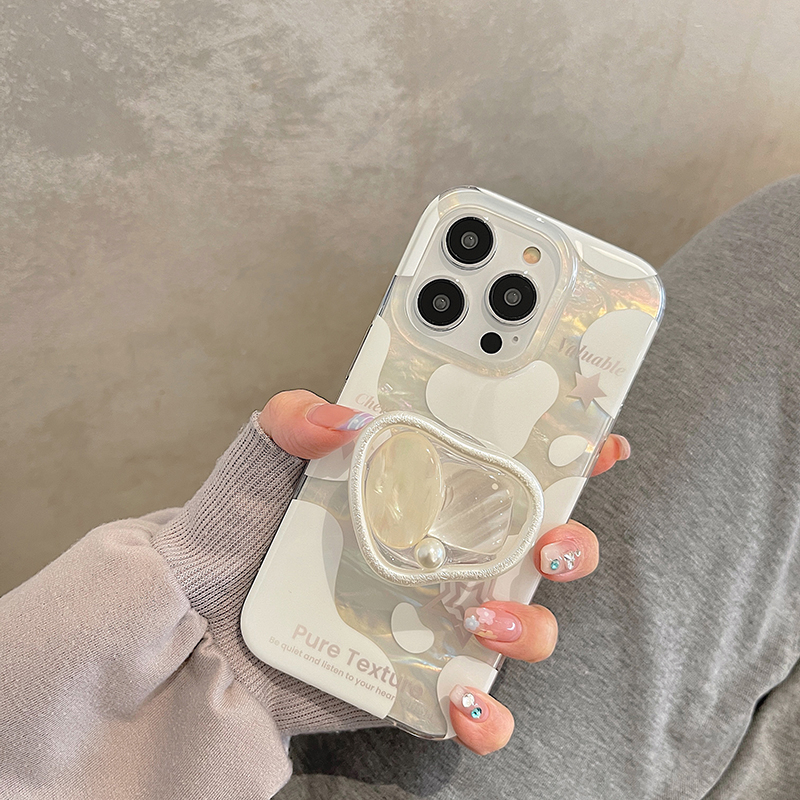 Ốp Điện Thoại Dày Hai Lớp Chống Sốc Họa Tiết Bò Sữa Có Giá Đỡ Cho iPhone 14 13 11 12 pro max Apple 13