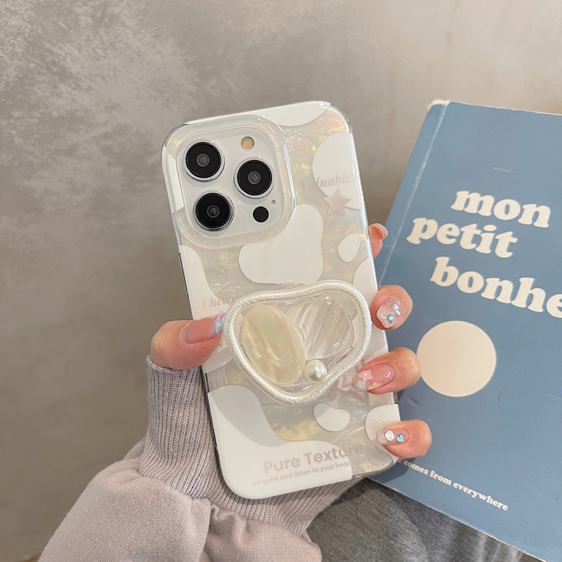 Ốp Điện Thoại Dày Hai Lớp Chống Sốc Họa Tiết Bò Sữa Có Giá Đỡ Cho iPhone 14 13 11 12 pro max Apple 13