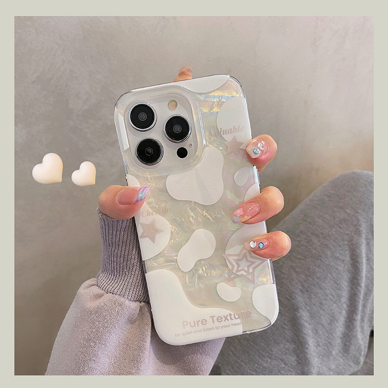 Ốp Điện Thoại Dày Hai Lớp Chống Sốc Họa Tiết Bò Sữa Có Giá Đỡ Cho iPhone 14 13 11 12 pro max Apple 13
