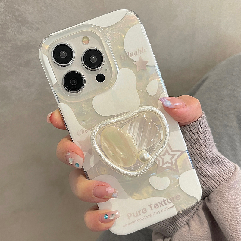 Ốp Điện Thoại Dày Hai Lớp Chống Sốc Họa Tiết Bò Sữa Có Giá Đỡ Cho iPhone 14 13 11 12 pro max Apple 13