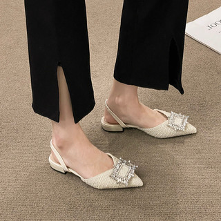 Giày sandal mũi nhọn đế bệt thời trang nữ size 35-39