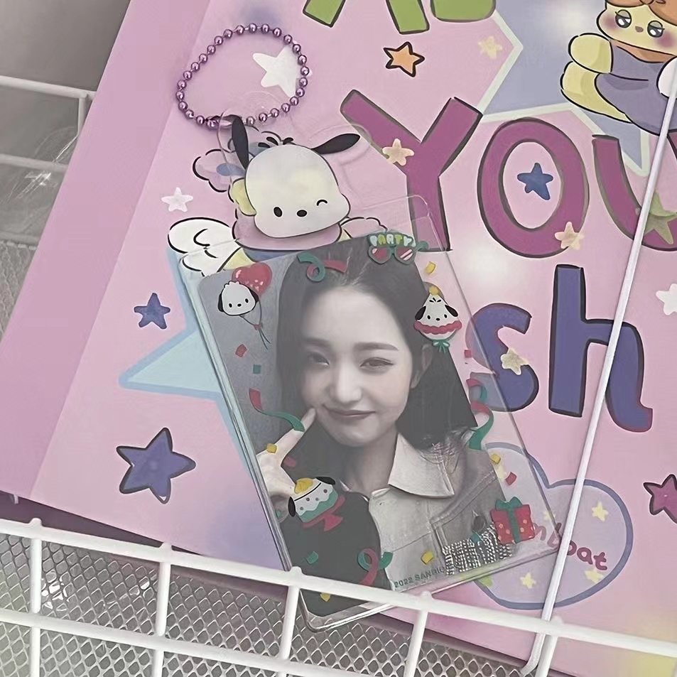 Thẻ Ảnh Nhựa PVC Hình Sanrio Có Móc Khóa