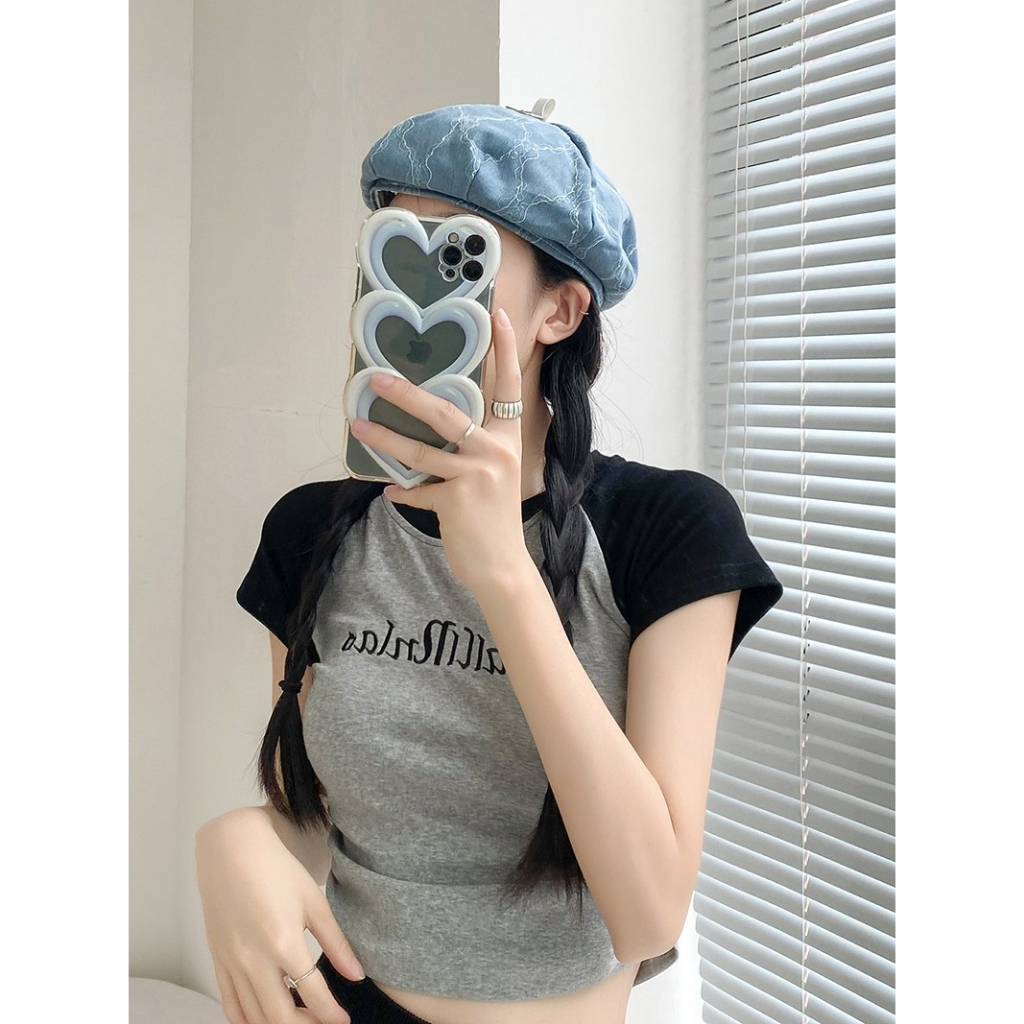Mũ Beret Vải Denim Thời Trang Hàn Quốc Phong Cách Đường Phố