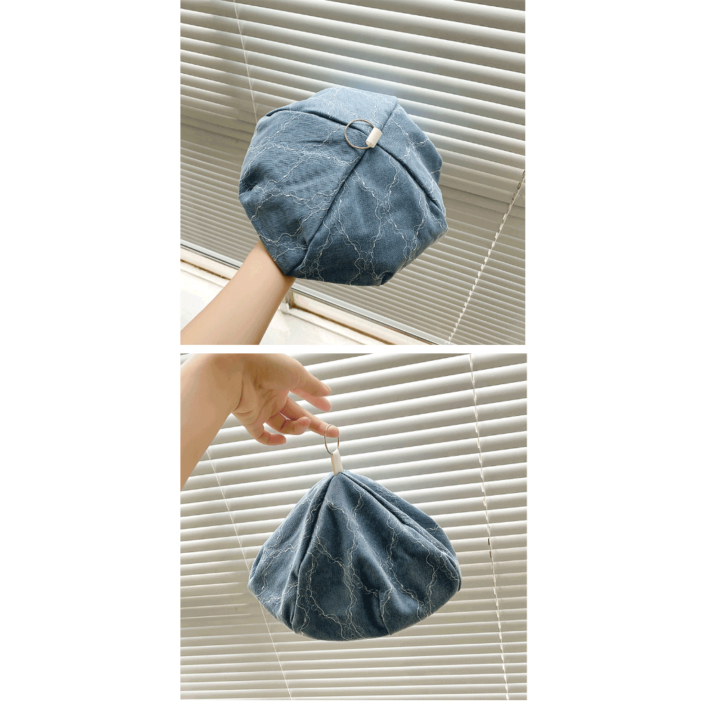Mũ Beret Vải Denim Thời Trang Hàn Quốc Phong Cách Đường Phố