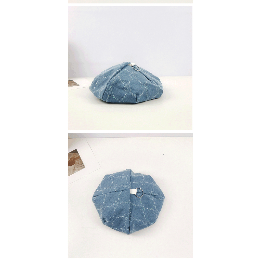 Mũ Beret Vải Denim Thời Trang Hàn Quốc Phong Cách Đường Phố