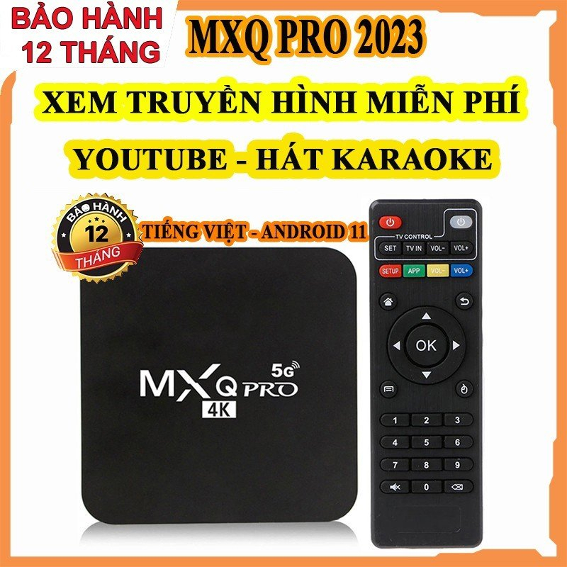 Đầu TV box Mxq pro 2023 RAM 16 256GB 4K WiFi 5G Android 11 Kênh 100 KèM Phụ KiệN
