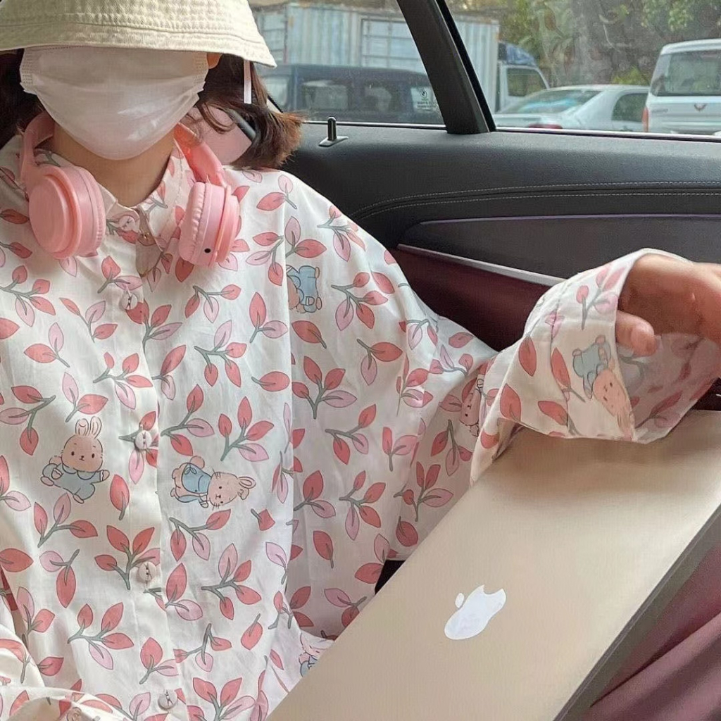 Áo Sơ Mi Nữ Tay Dài Dáng Rộng Phong Cách Hàn Quốc baju baju wanita Lenan panjang