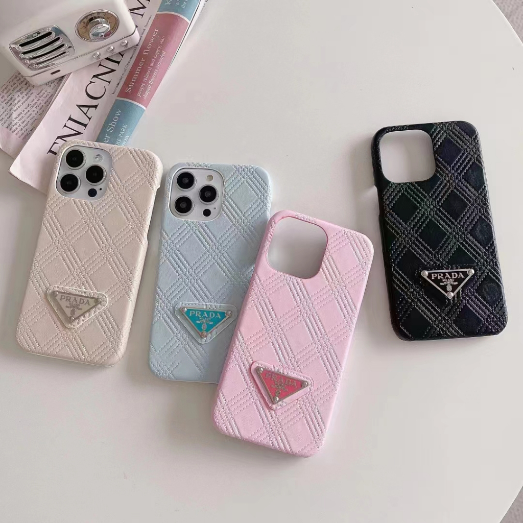 Ốp Điện Thoại Da Họa Tiết Tam Giác Phong Cách Âu Mỹ Cho iPhone 14 13 Pro max 12 Pro 14 Pro
