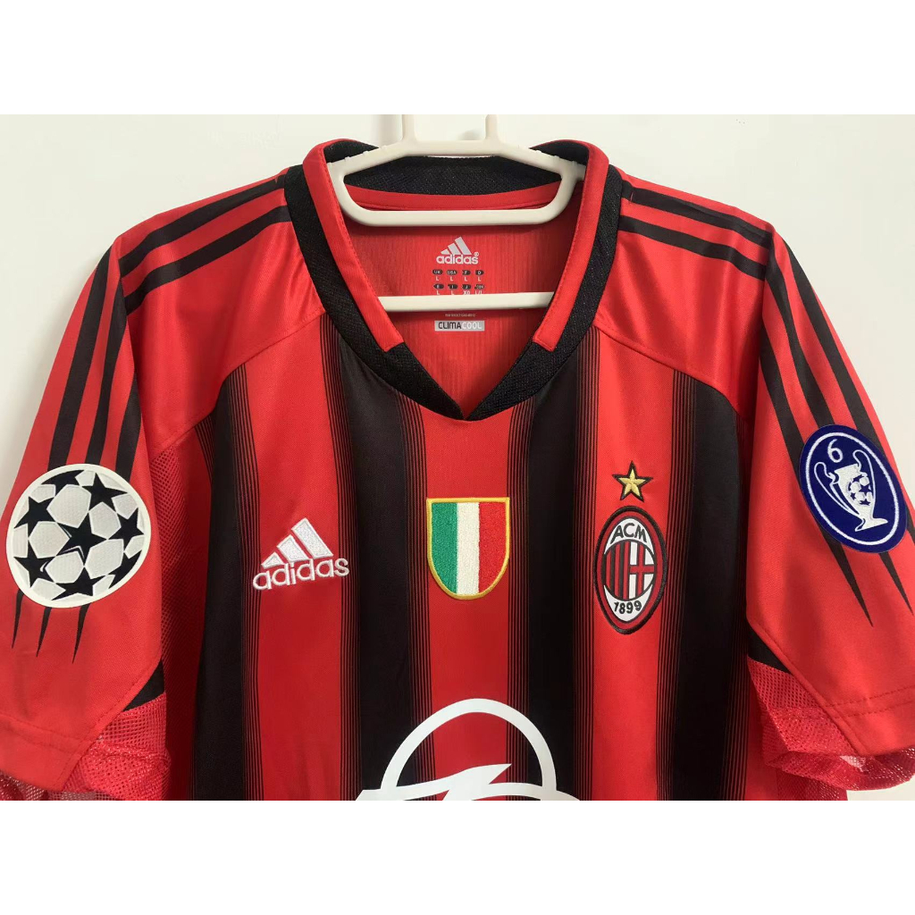 Áo Thun Bóng Đá Tay Ngắn T-shirt Size S-2XL AC Milan 04-05