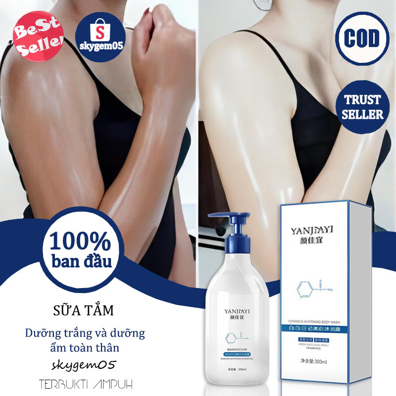 Sữa Tắm Trắng Da, Trắng Da Toàn Thân, Hương Thơm Dài Lâu 300ml dưỡng ẩm làm đều màu da lưu hương lâu mềm mịn toàn thân sữa tắm trắng