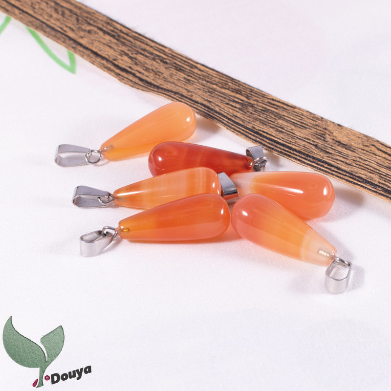 Mặt Vòng cổ Đá Thạch Anh Hình Giọt Nước Tự Nhiên