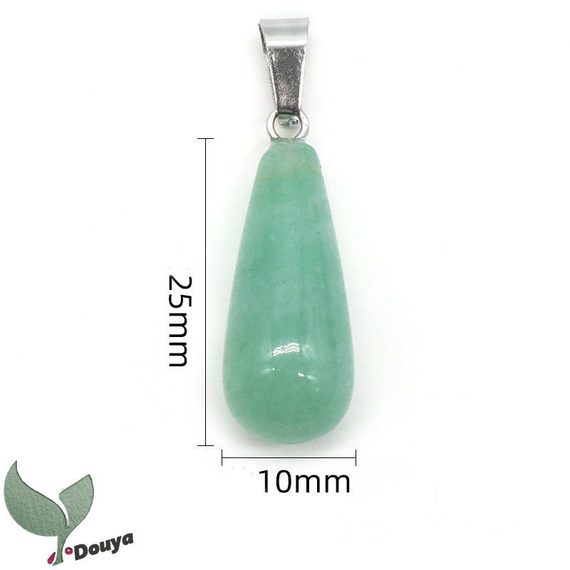 Mặt Vòng cổ Đá Thạch Anh Hình Giọt Nước Tự Nhiên