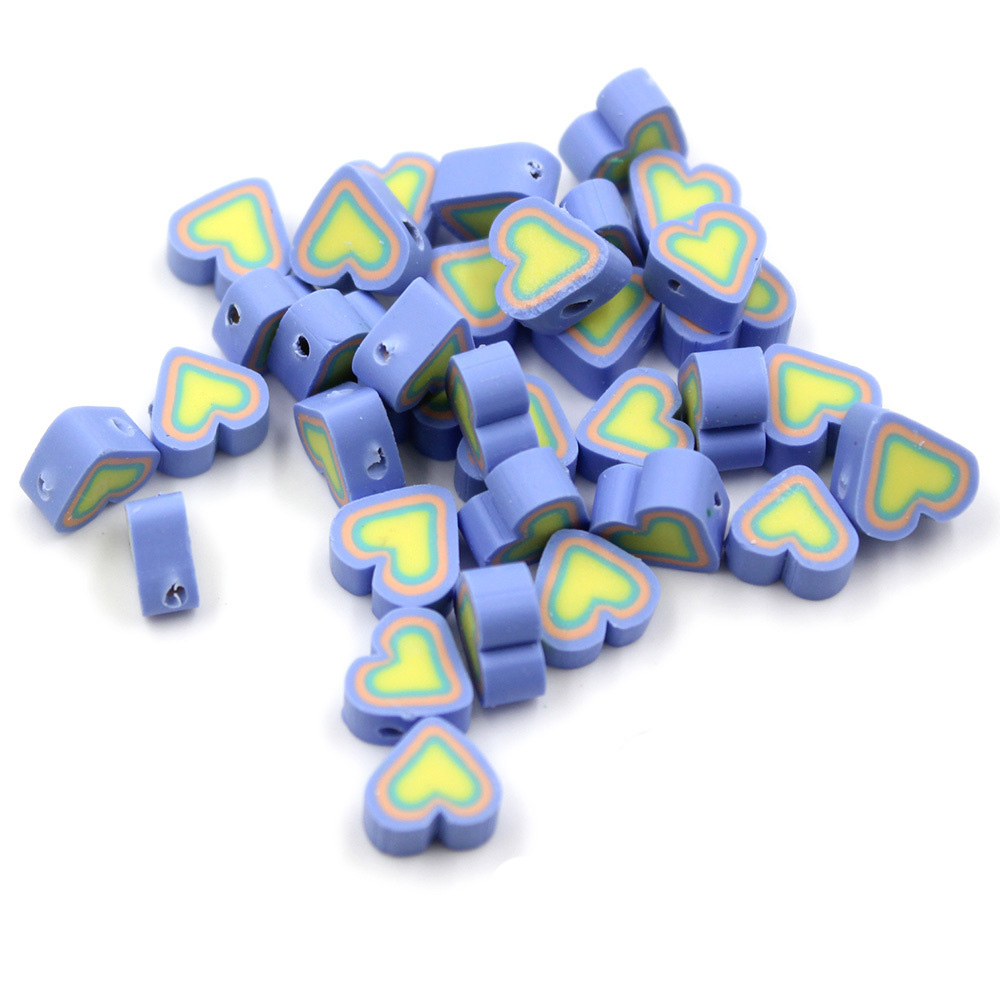 Set 50 Hạt Đất Sét polymer polymer Hình Trái Tim / Hoa Hướng Dương / Bướm Làm Trang Sức diy