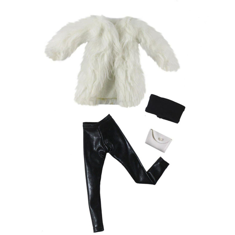 Áo Khoác Lông Màu Trắng Thời Trang Cho Búp Bê barbie Tỉ Lệ 1 / 6