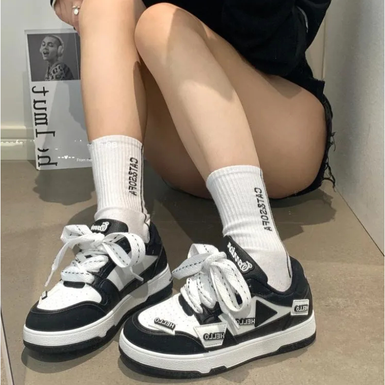 Bán Chạy Giày Thể Thao Da Phong Cách Niche vibe Đường Phố Mùa Xuân Thu Dễ Phối Đồ Cho Nữ