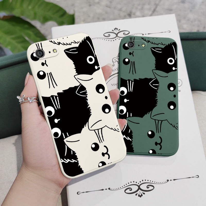 Ốp Điện Thoại Silicon Dẻo Họa Tiết Chú Mèo Dễ Thương Cho IPhone SE2 8 7 6 6S Plus SE 2020