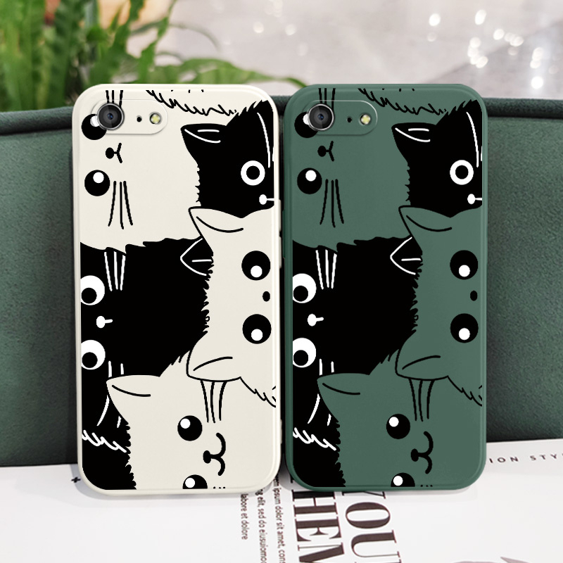 Ốp Điện Thoại Silicon Dẻo Họa Tiết Chú Mèo Dễ Thương Cho IPhone SE2 8 7 6 6S Plus SE 2020