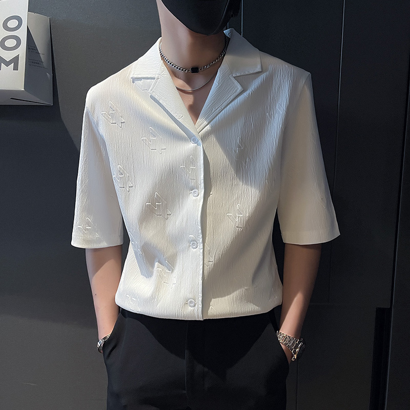 Áo Sơ Mi Lụa Lạnh Cao Cấp Dáng Ngắn Thời Trang Mùa Hè Dành Cho Nam M-3xl