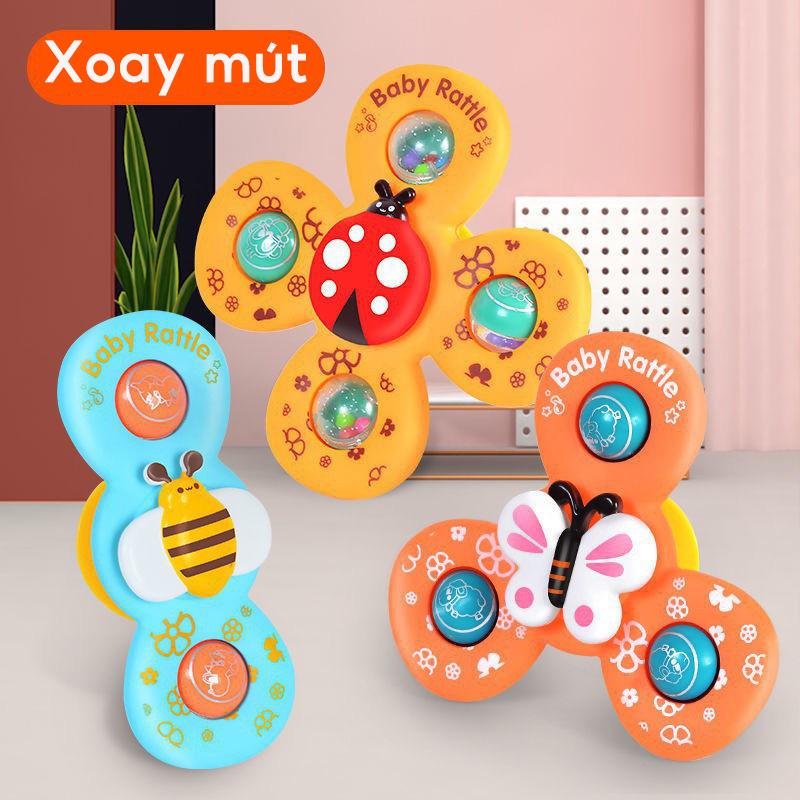 TGD Côn Trùng Hoa Hút Xoay Trẻ Em Phim Hoạt Hình Hàng Đầu Đồ Chơi Giáo Dục Vui Nhộn Cho Bé Hình dán tường