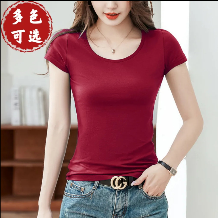 Áo Thun Tay Ngắn Cổ Chữ V Màu Đen Trơn Dáng Ôm Thời Trang Mùa Hè Xinh Xắn Cho Nữ