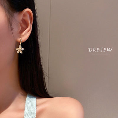 DREJEW Khuyên Tai Hình Hoa Nhỏ Đính Đá opal Phong Cách Hàn Quốc Cho Nữ