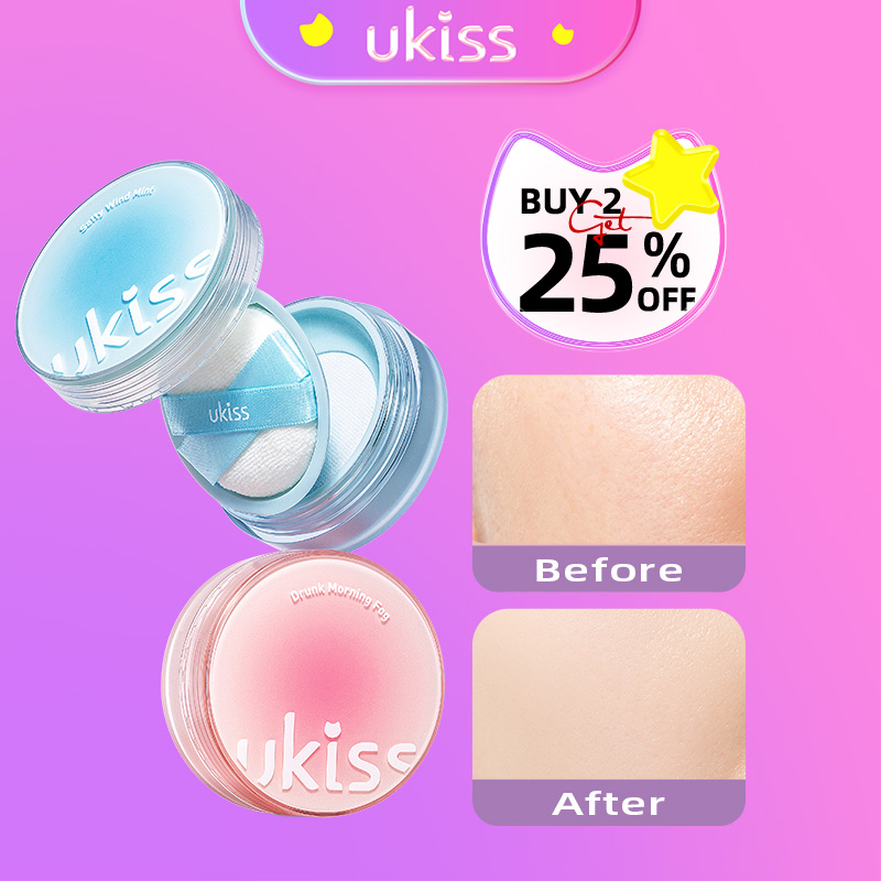 Phấn phủ UKISS dạng bột kiềm dầu chống thấm nước và mồ hôi phù hợp cho mọi loại da