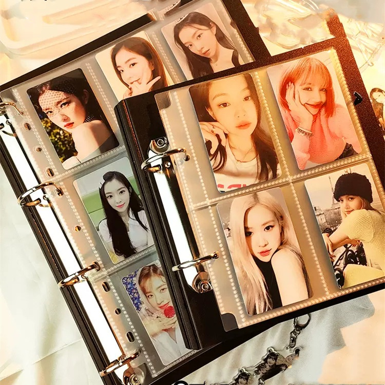 Bìa A4 / A5 Black thu thập bìa sách Matte Cover 6 Holes Loose Leaf Photo Album