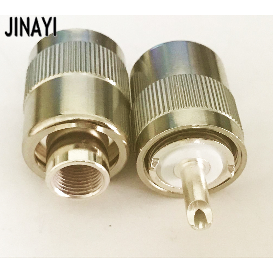 Set 2 Đầu Nối Dây Cáp Đồng Trục UHF PL259 Cho RG5 RG6 5D-FB LMR300 Coaxial