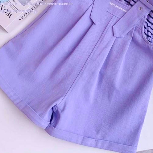 Set Áo Váy Kẻ Sọc Mùa Hè Cho Bé Gái 3-14 Tuổi