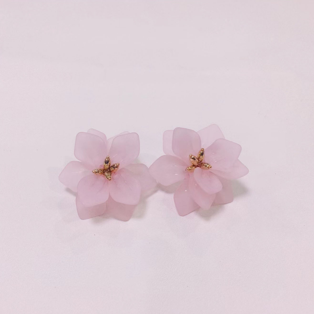 Bông Tai Hình Hoa Lớn Bằng Acrylic 4 Màu Tùy Chọn Phong Cách Vintage Thanh Lịch Thời Trang Cho Nữ OG050