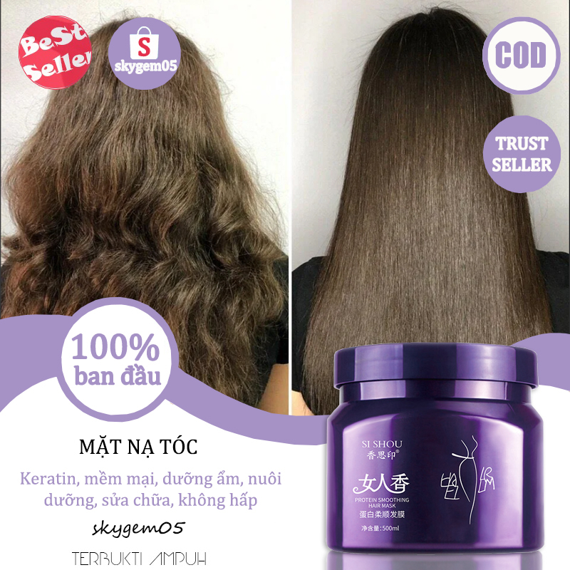 Hair Mask Keratin dưỡng tóc dành cho tóc khô hư tổn 500ml Sửa chữa tóc Mặt nạ tóc xoăn Làm mượt cho tóc hư tổn Protein dinh dưỡng Sửa chữa Dầu xả mềm Độ ẩm Sửa chữa tóc Mềm mượt Sửa chữa sâu Tóc xoăn cứng Tóc khô chẻ ngọn Chăm sóc tóc