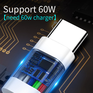 Cáp Sạc Nhanh pffee pd 60w 5a usb type c Sang type c