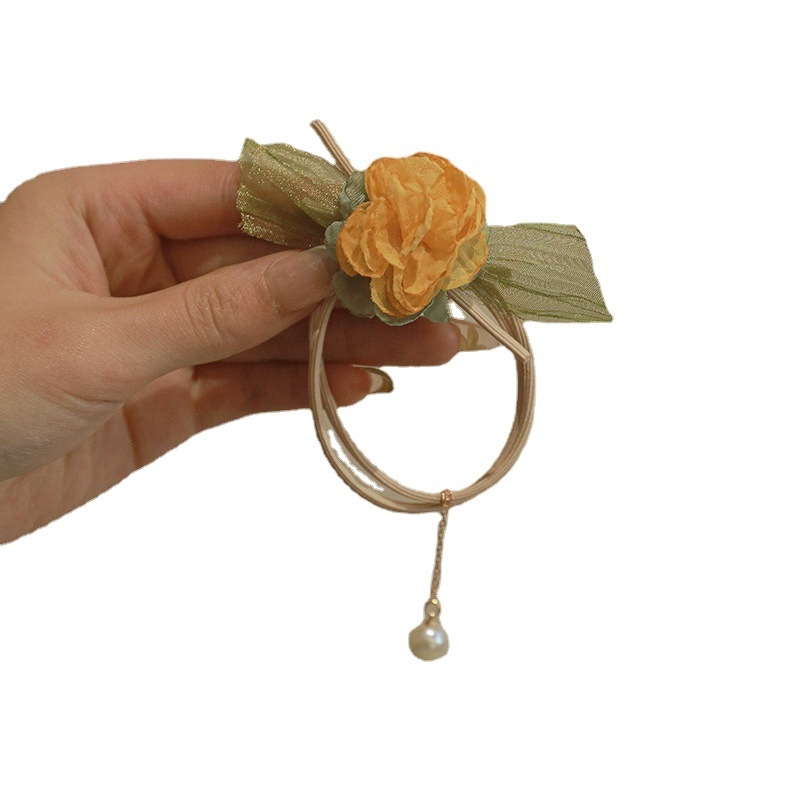 Dây Buộc Tóc Cao Su Đính Hoa Tua Rua Thời Trang Mùa Hè Hàn Quốc Mới