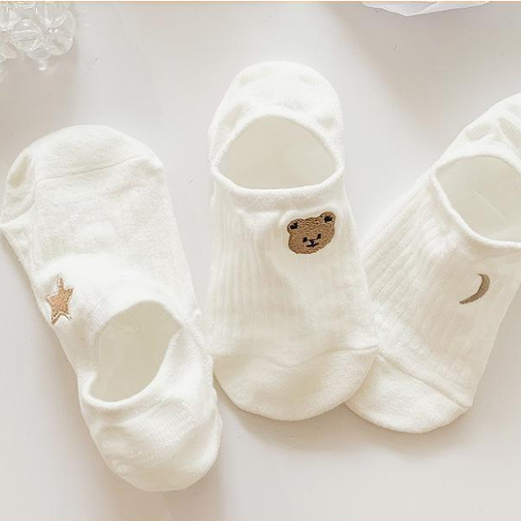 Vớ Cotton Cổ Thấp Mỏng Màu Trắng Thời Trang Mùa Hè Cho Nữ