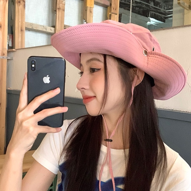 Mũ Cao Bồi Rộng Vành Cột Dây Thời Trang Mùa Hè Độc Đáo Cho Nữ