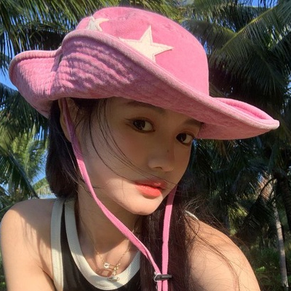 Nón Tai Bèo Chống Nắng Phối Lông Kiểu Cao Bồi Phương Tây Thời Trang Mùa Xuân Cho Nữ Edge