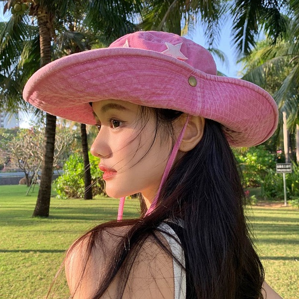 Nón Tai Bèo Chống Nắng Phối Lông Kiểu Cao Bồi Phương Tây Thời Trang Mùa Xuân Cho Nữ Edge