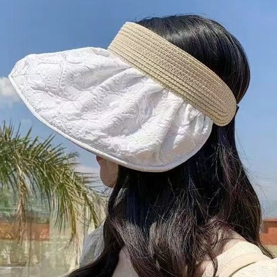 Mũ Chống Nắng Mùa Hè Vành Lớn Hở Chóp Có Vỏ Ngoài Trời Chống Tia Cực Tím Dễ Phối Đồ Cho Nữ