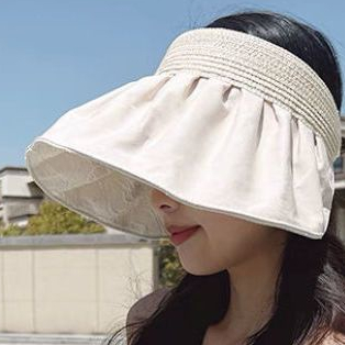 Mũ Chống Nắng Mùa Hè Vành Lớn Hở Chóp Có Vỏ Ngoài Trời Chống Tia Cực Tím Dễ Phối Đồ Cho Nữ