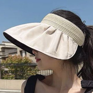 Mũ Chống Nắng Mùa Hè Vành Lớn Hở Chóp Có Vỏ Ngoài Trời Chống Tia Cực Tím Dễ Phối Đồ Cho Nữ