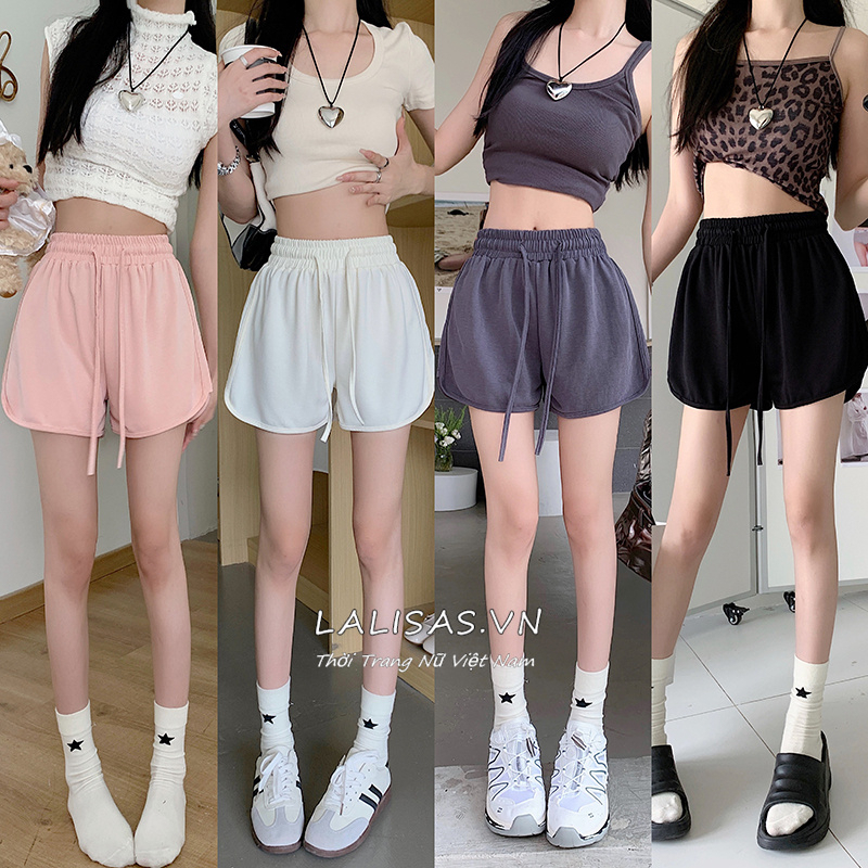 Quần Short Nữ Lưng Thun Rút Dây Màu Sắc Đa Dạng