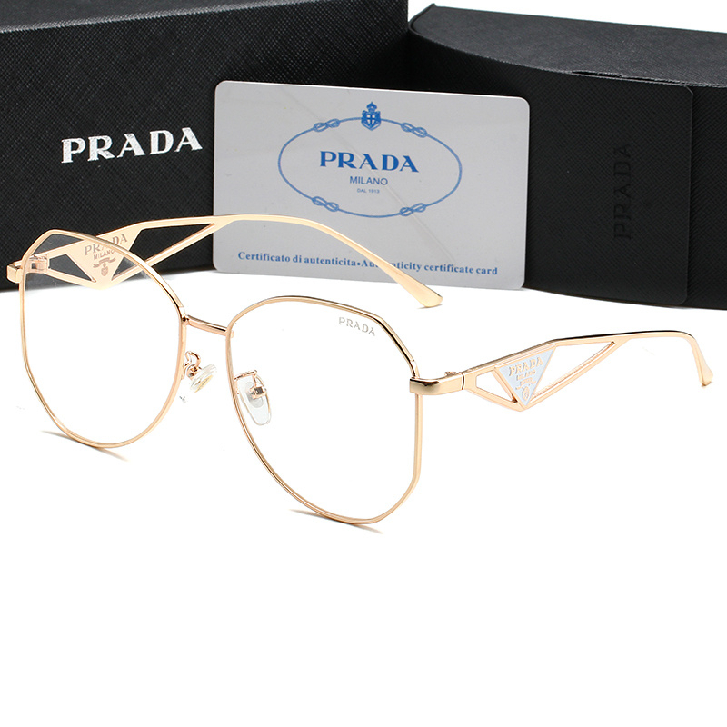 PRADA Kính Mát Gọng Vuông Lớn Bằng polygonal Phong Cách vintage Thời Trang Cho Nam Và Nữ