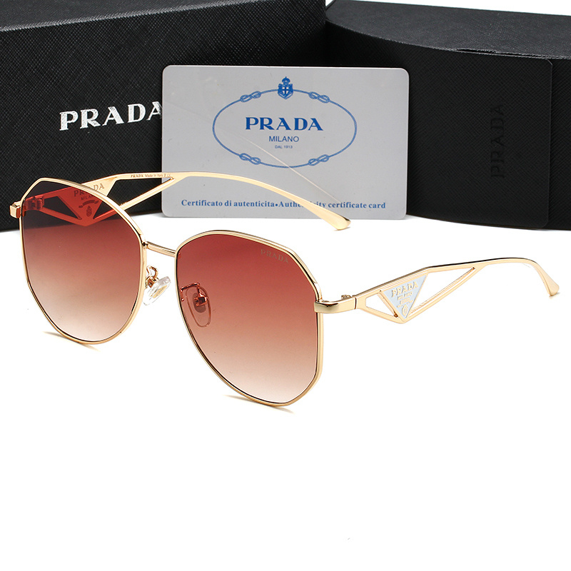 PRADA Kính Mát Gọng Vuông Lớn Bằng polygonal Phong Cách vintage Thời Trang Cho Nam Và Nữ