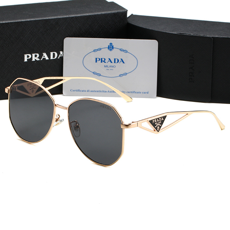 PRADA Kính Mát Gọng Vuông Lớn Bằng polygonal Phong Cách vintage Thời Trang Cho Nam Và Nữ