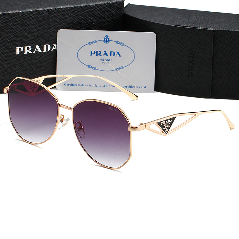 PRADA Kính Mát Gọng Vuông Lớn Bằng polygonal Phong Cách vintage Thời Trang Cho Nam Và Nữ