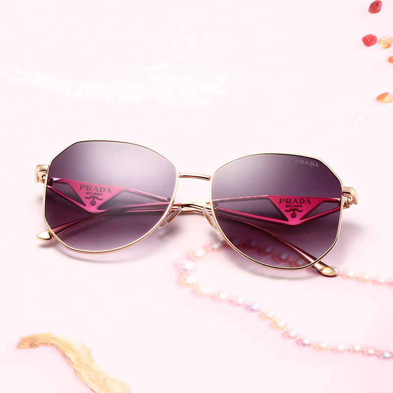 PRADA Kính Mát Gọng Vuông Lớn Bằng polygonal Phong Cách vintage Thời Trang Cho Nam Và Nữ