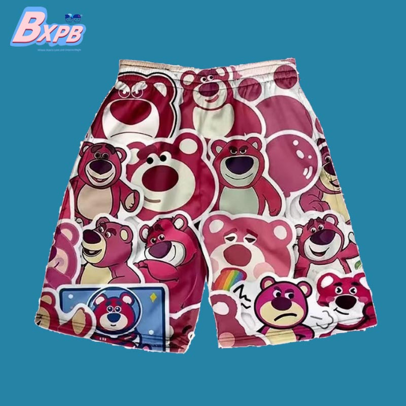Quần Short Vải Lụa Lạnh Dáng Rộng In Hoạt Hình Thời Trang Hè Hàn Quốc Xinh Xắn Dành Cho Trẻ 110-170