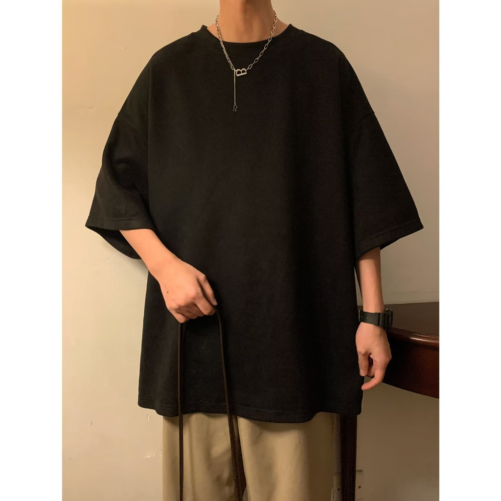 Áo Sơ Mi Nam Thời Trang Hàn Quốc Ngắn Tay Dáng Suông Màu Trơn áo thun unisex áo thun form rộng