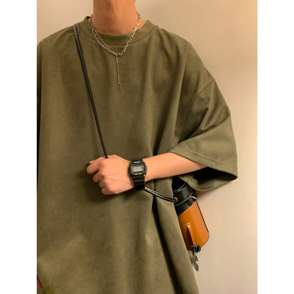 Áo Sơ Mi Nam Thời Trang Hàn Quốc Ngắn Tay Dáng Suông Màu Trơn áo thun unisex áo thun form rộng