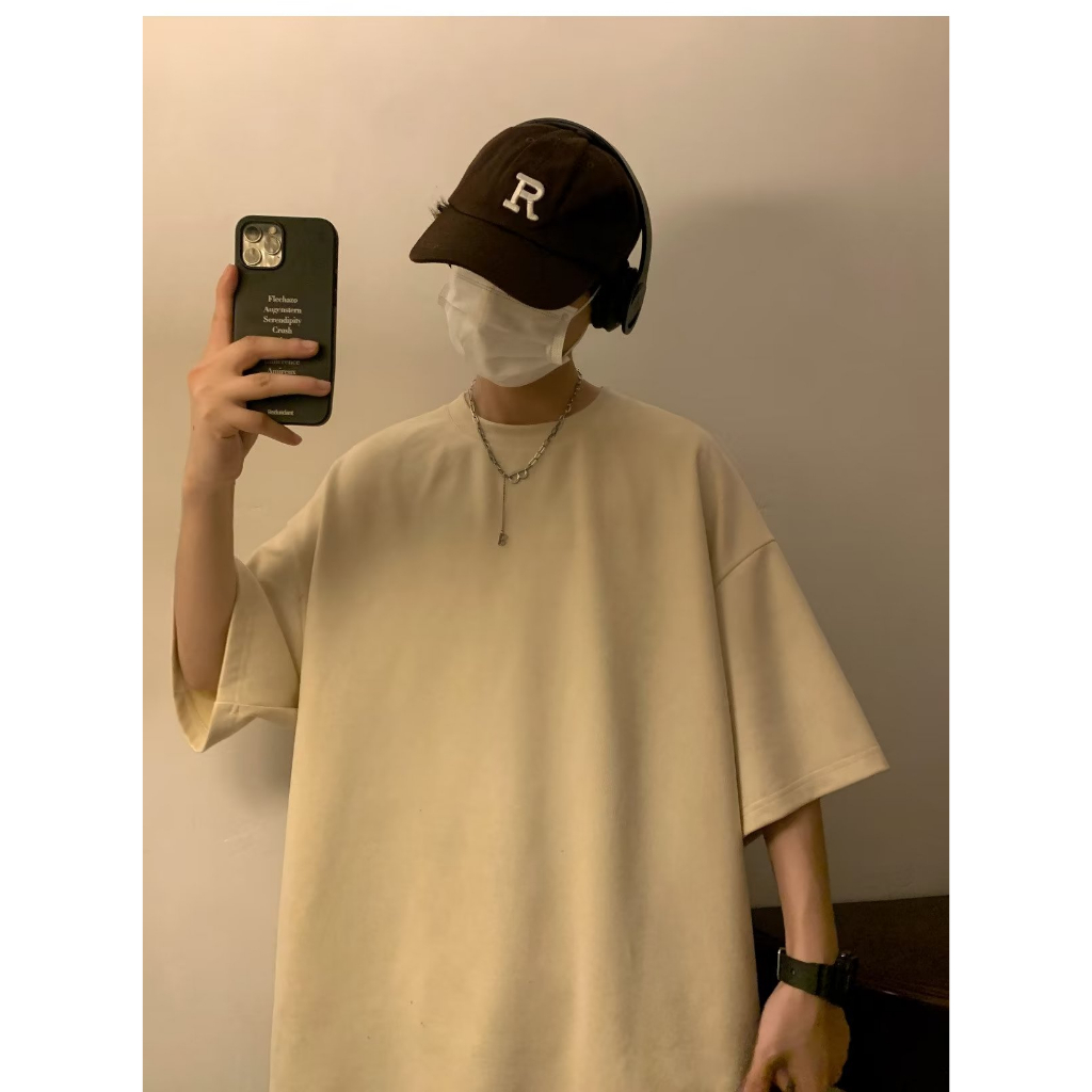 Áo Sơ Mi Nam Thời Trang Hàn Quốc Ngắn Tay Dáng Suông Màu Trơn áo thun unisex áo thun form rộng